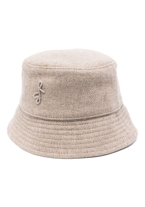 Beige monogram-embellished bucket hat Ruslan Baginskiy - women